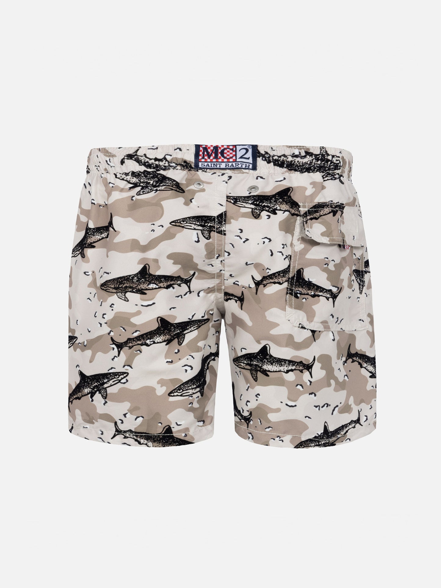Boy flock fabric with shark print - MC2 Saint Barth