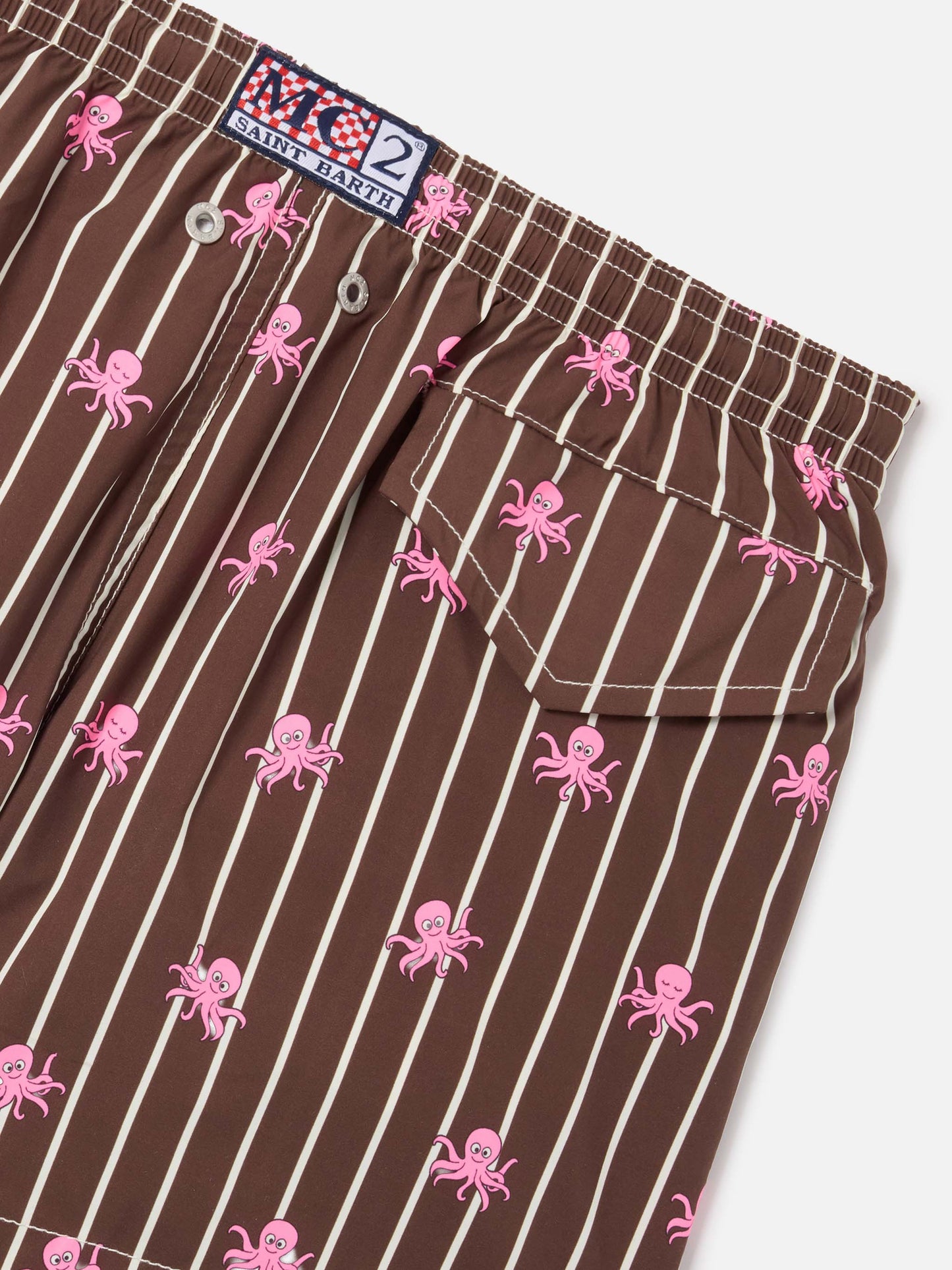 Costume Jean Lighting Stretch rigato con stampa polipetti all-over