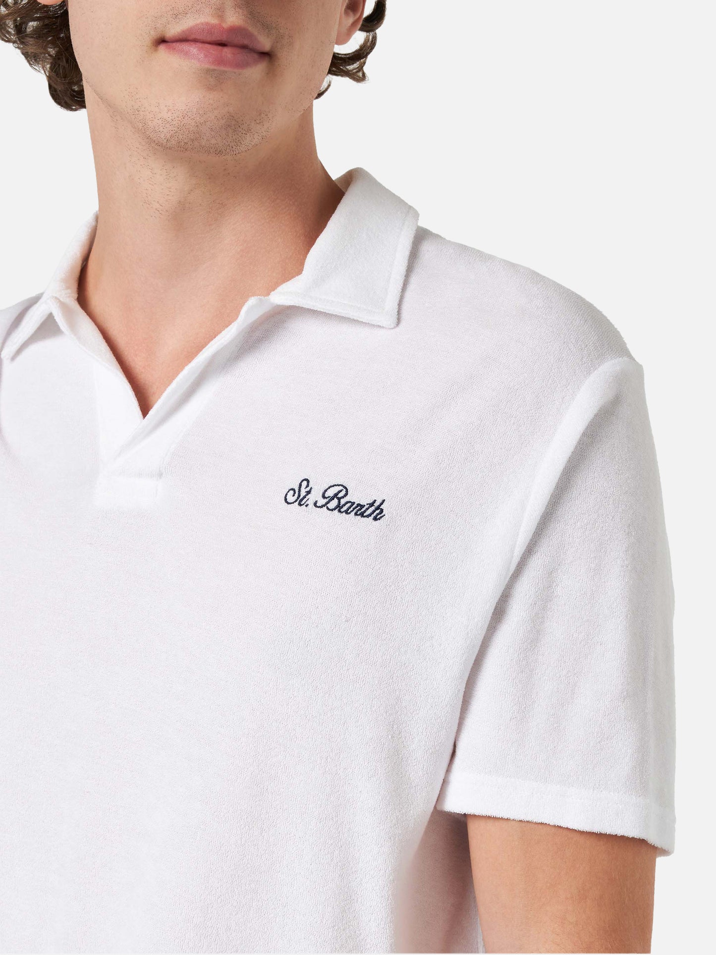 Man white terry polo shirt Jeremy - MC2 Saint Barth