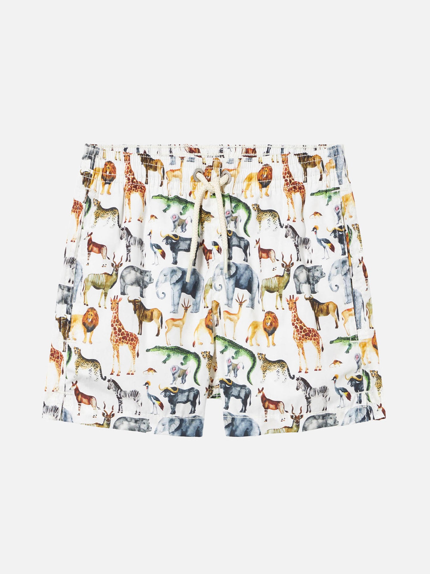 Boy cotton swim shorts with african zoo print - MC2 Saint Barth
