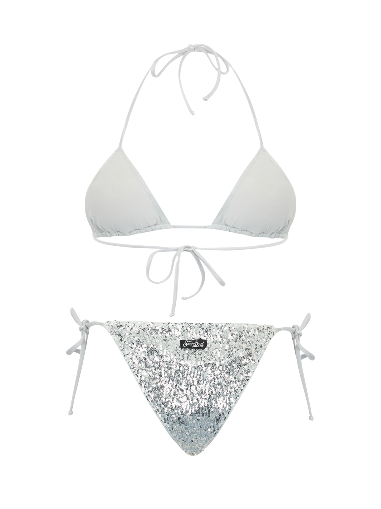 Woman silver sequins triangle bikini Leah Marielle - MC2 Saint Barth