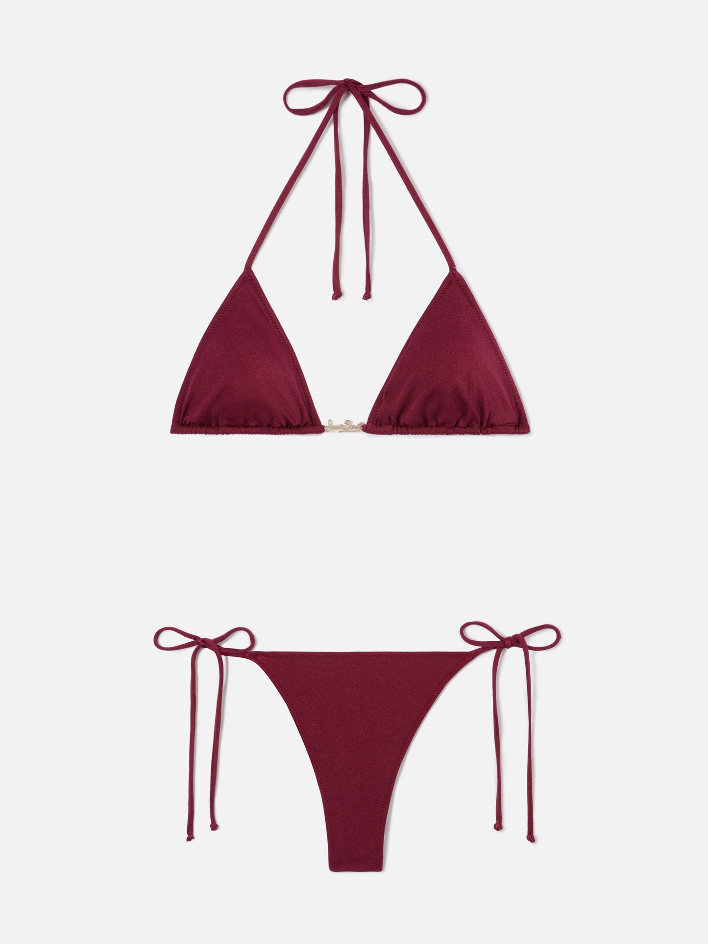 Leah Plate Marielle Plate burgundy glossy finish bikini