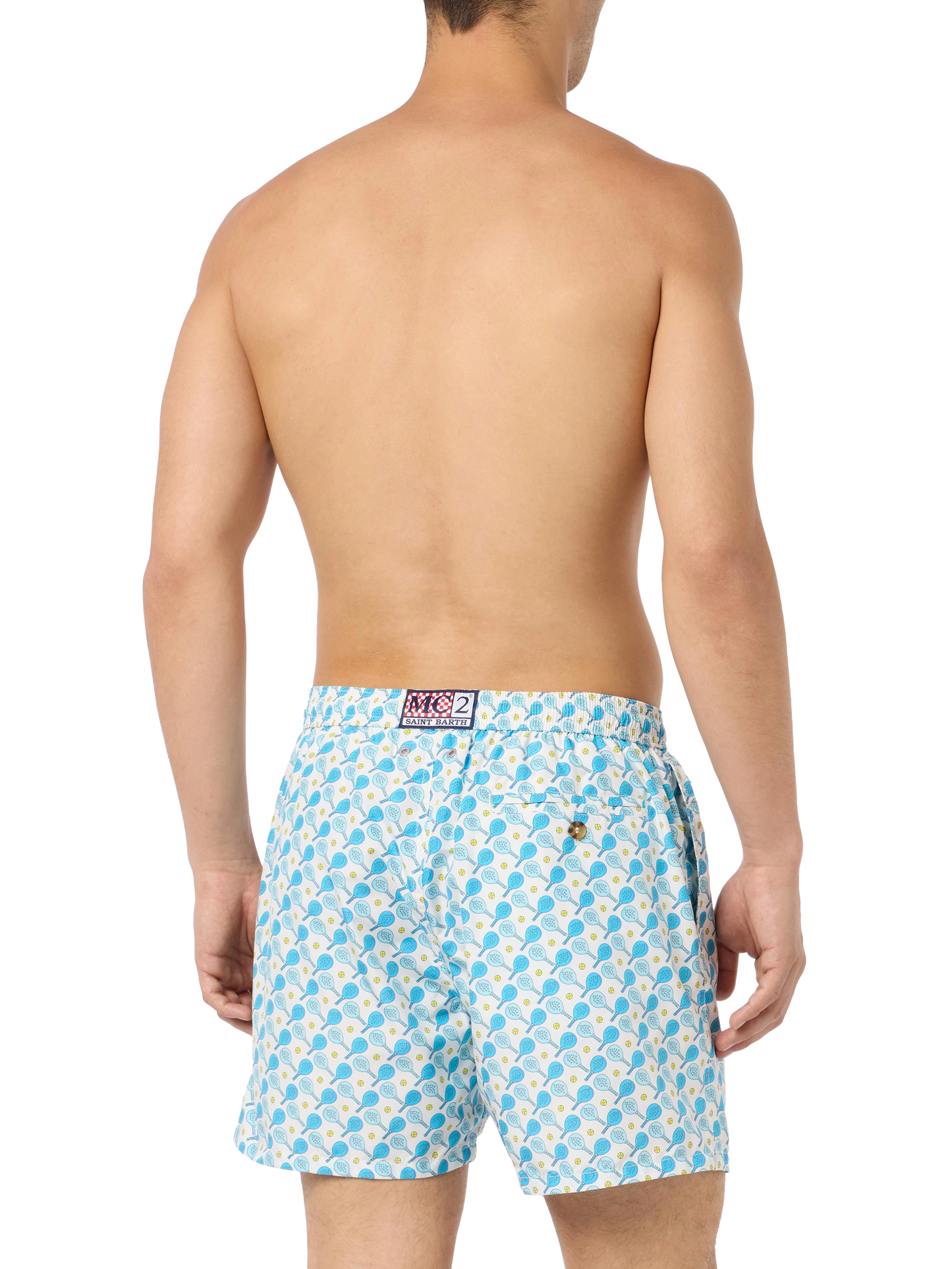 Man lightweight fabric swim-shorts Lighting Micro Fantasy with padel print - MC2 Saint Barth