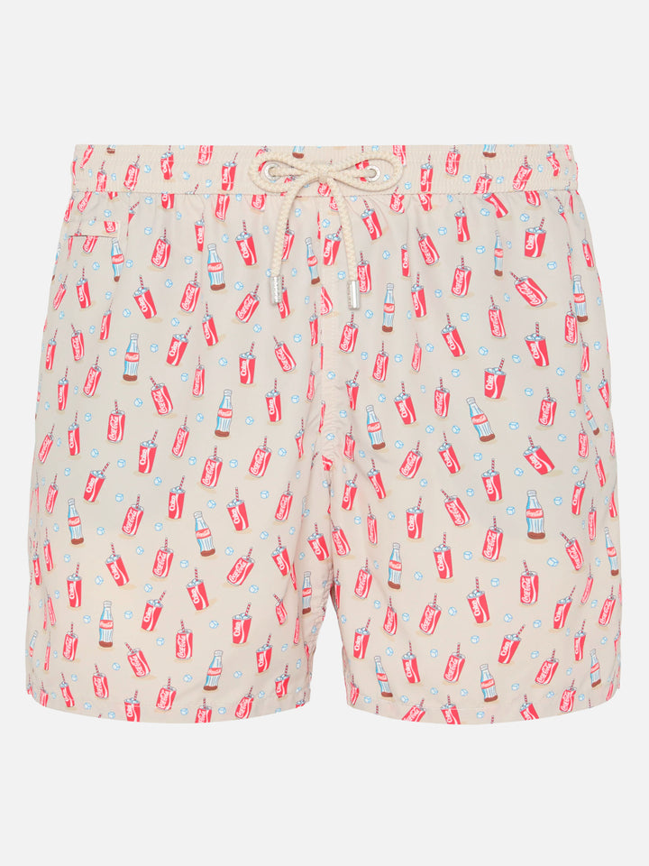 Lightweight fabric swim shorts Lighting with Inter print | COCA COLA SPECIAL EDITION