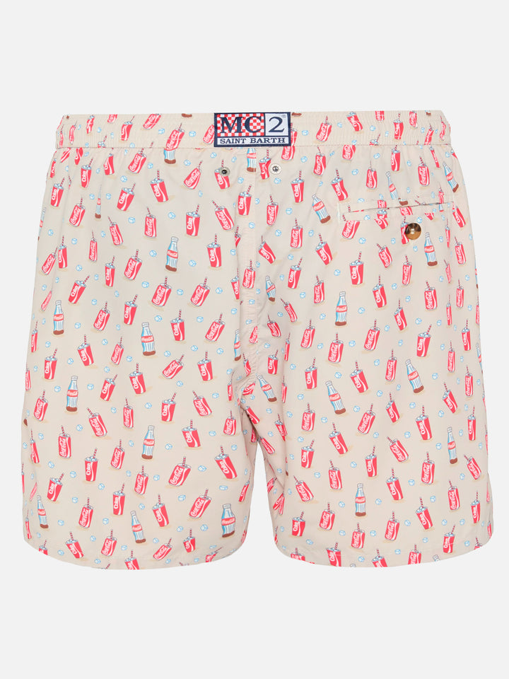 Lightweight fabric swim shorts Lighting with Inter print | COCA COLA SPECIAL EDITION