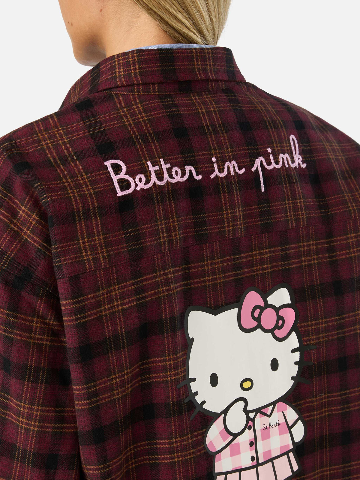 Lully cotton flannel shirt with Hello Kitty embroidery | Special edition