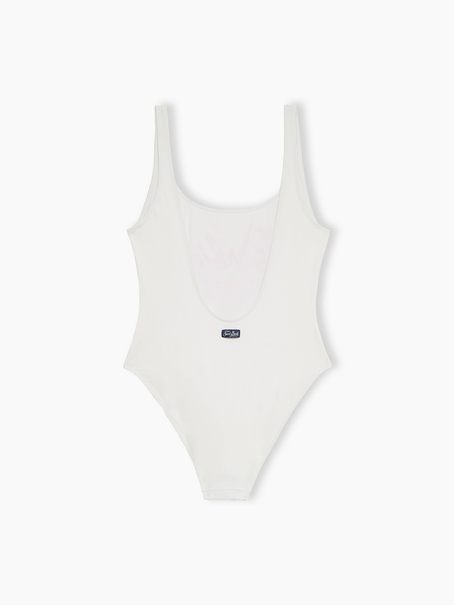 Woman scoopback one piece swimsuit Lora with Barbie logo | BARBIE SPECIAL EDITION - MC2 Saint Barth