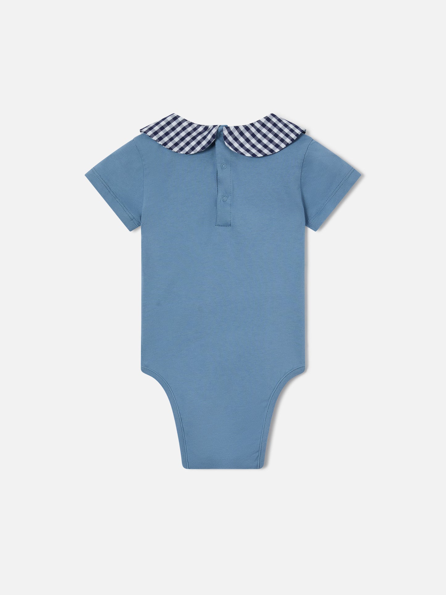 Lou organic cotton blue bodysuit with Tutto il papà embroidery