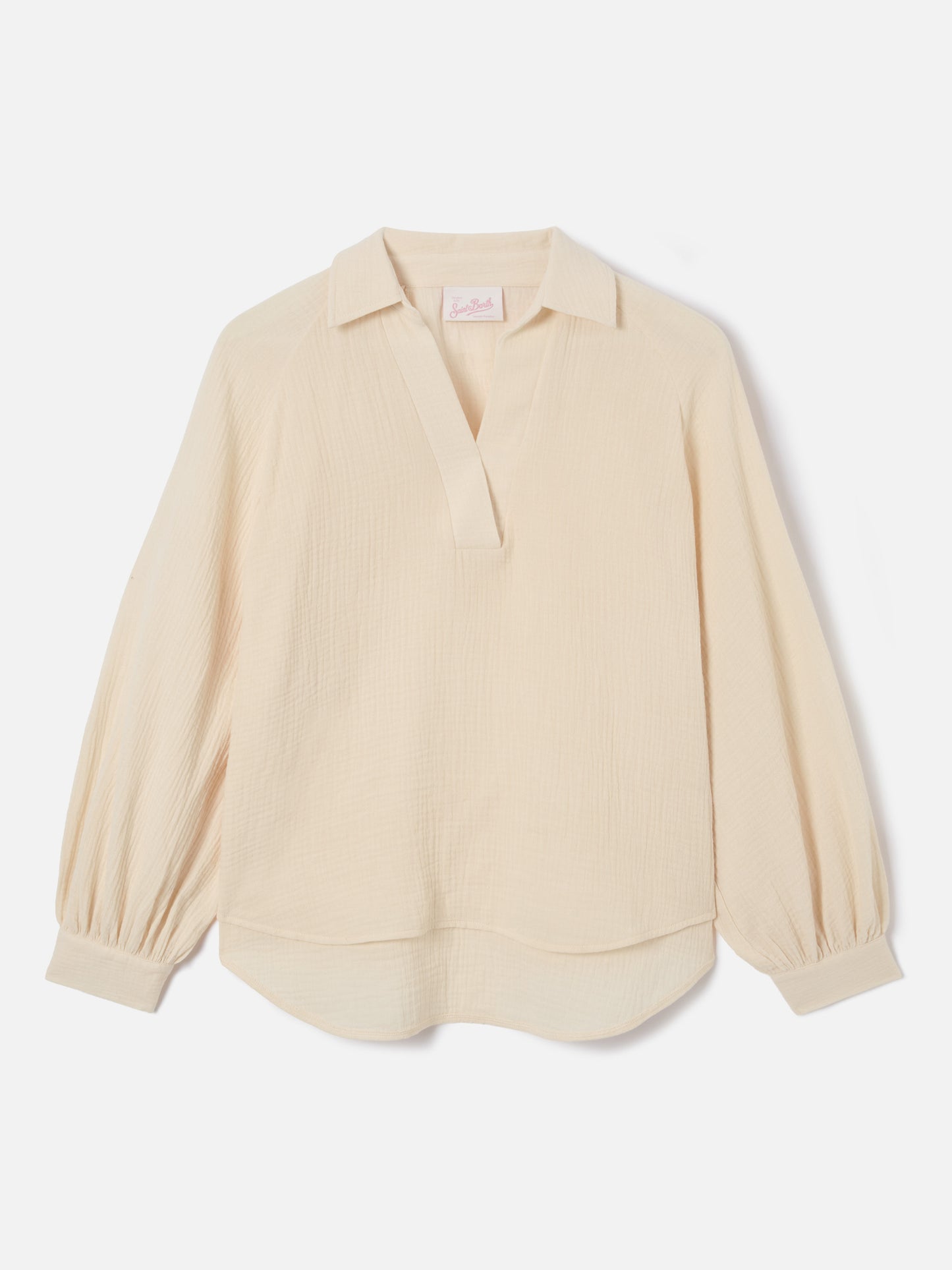 Blusa Maira de muselina de algodón beige