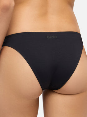 Maia high-waist black swim briefs
