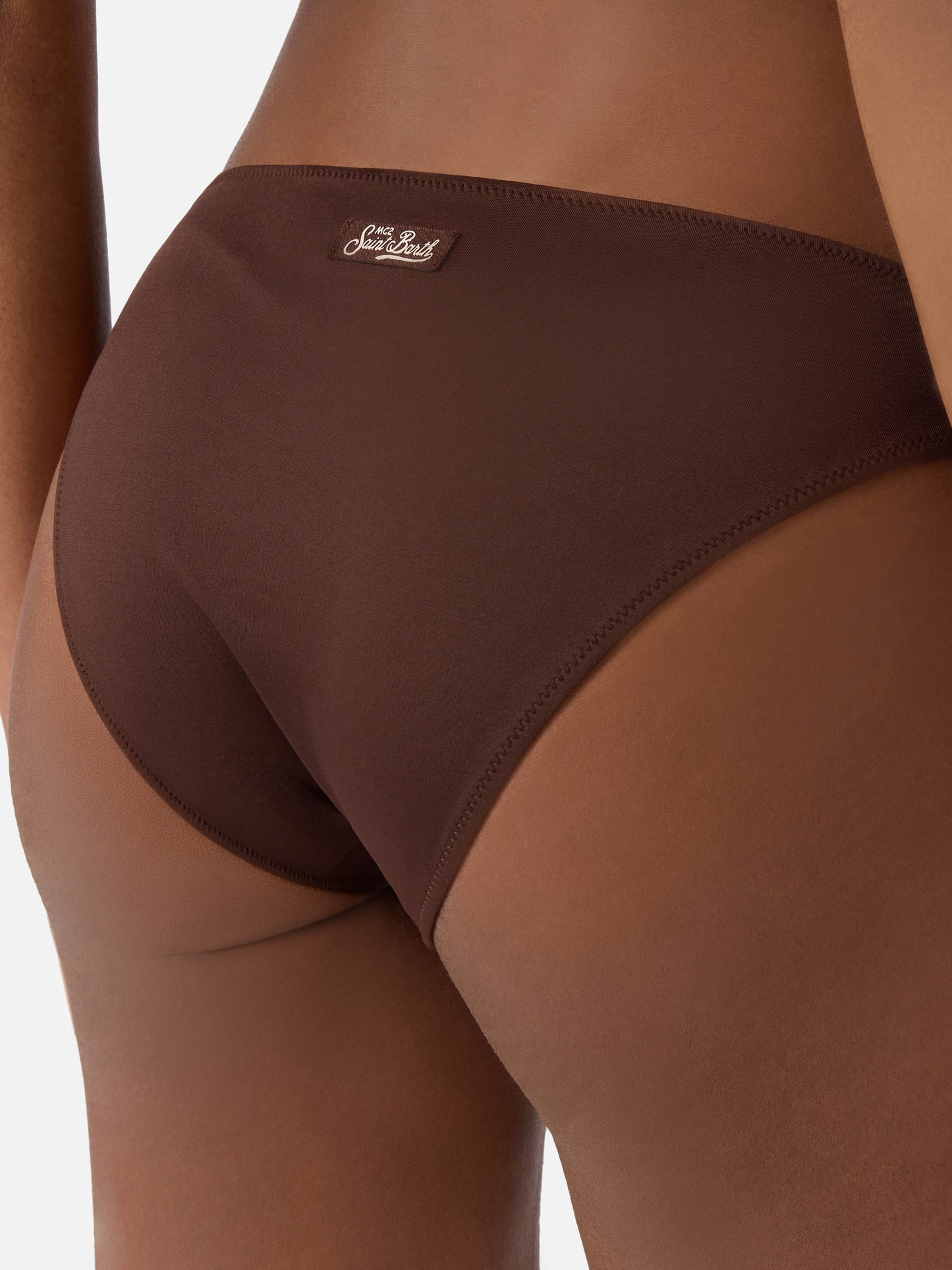 Slip mare Maia classico in tessuto elasticizzato marrone
