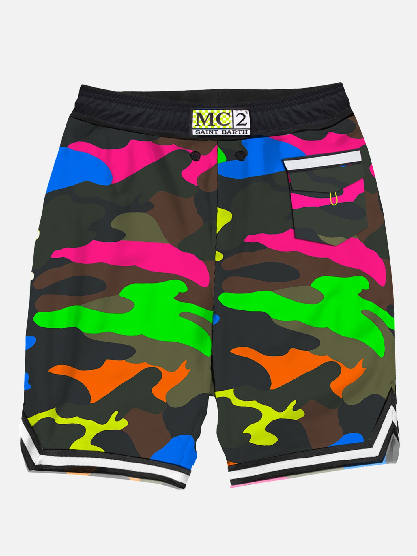 Camouflage fluo multicolor swim shorts surf style
