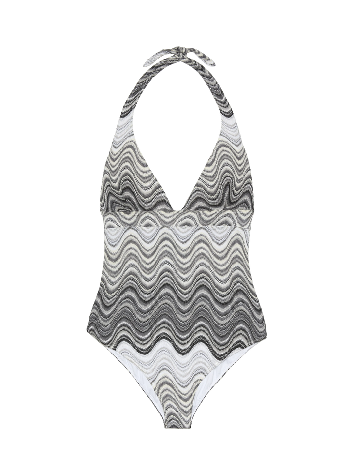 Marylin raschel wavy one-piece swimsuit