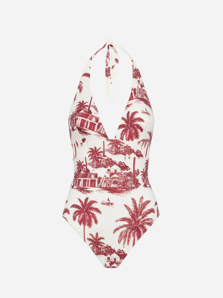 Marylin Einteiler-Badeanzug mit Toile de Jouy-Print | AI BY RICKDICK SPECIAL EDITION
