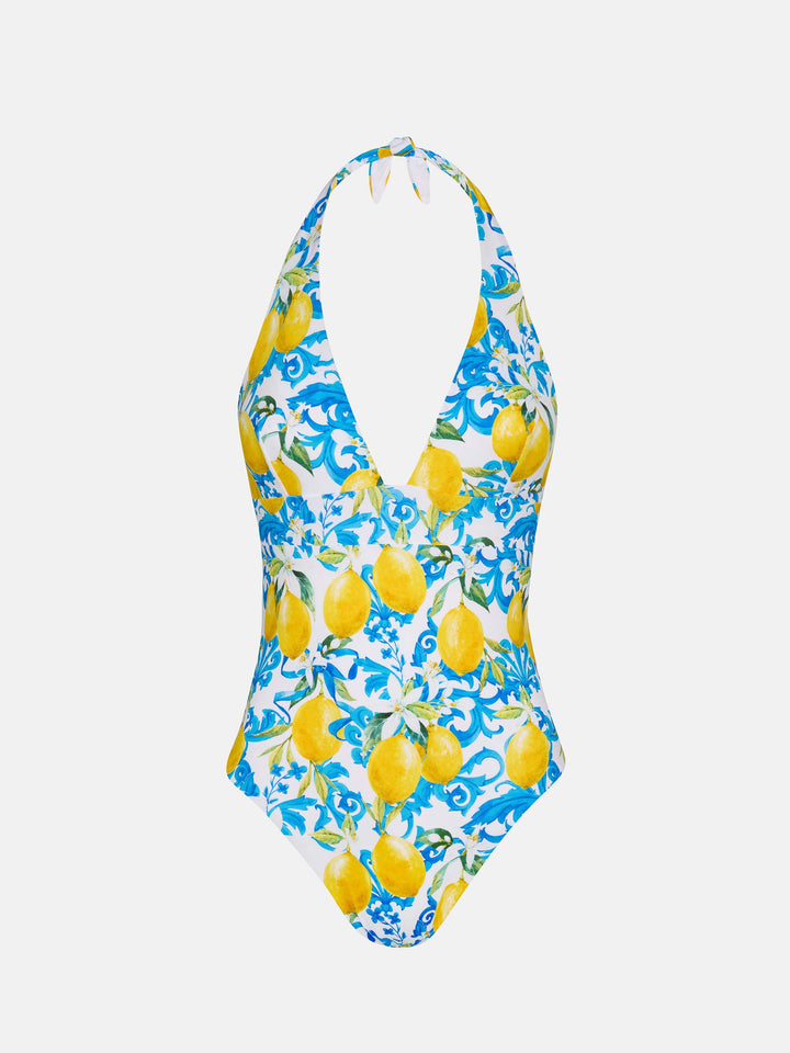 Costume intero Marylin con stampa maiolica
