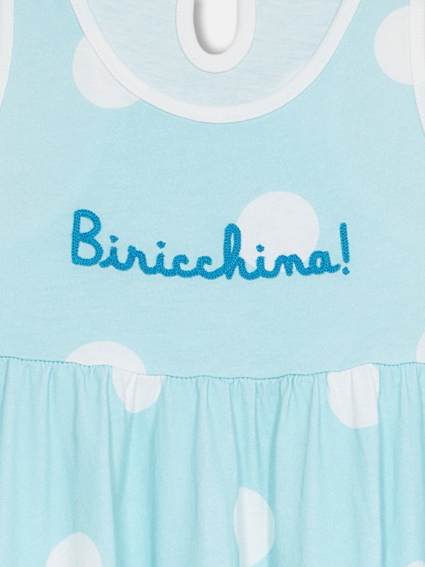 Girl cotton dress Masha with print and "Biricchina" embroidery - MC2 Saint Barth