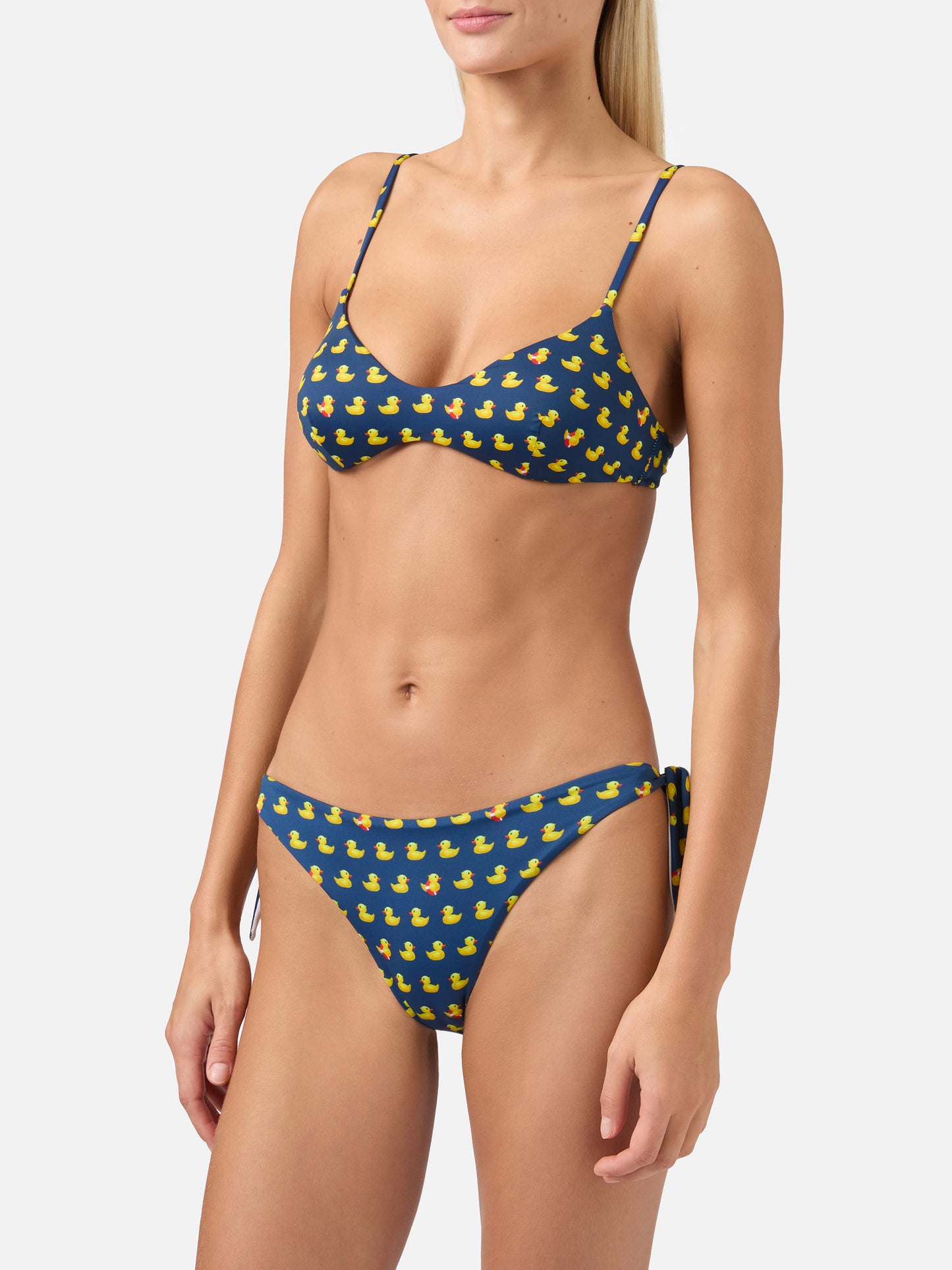 Woman scoop bralette bikini May Yali with ducky print