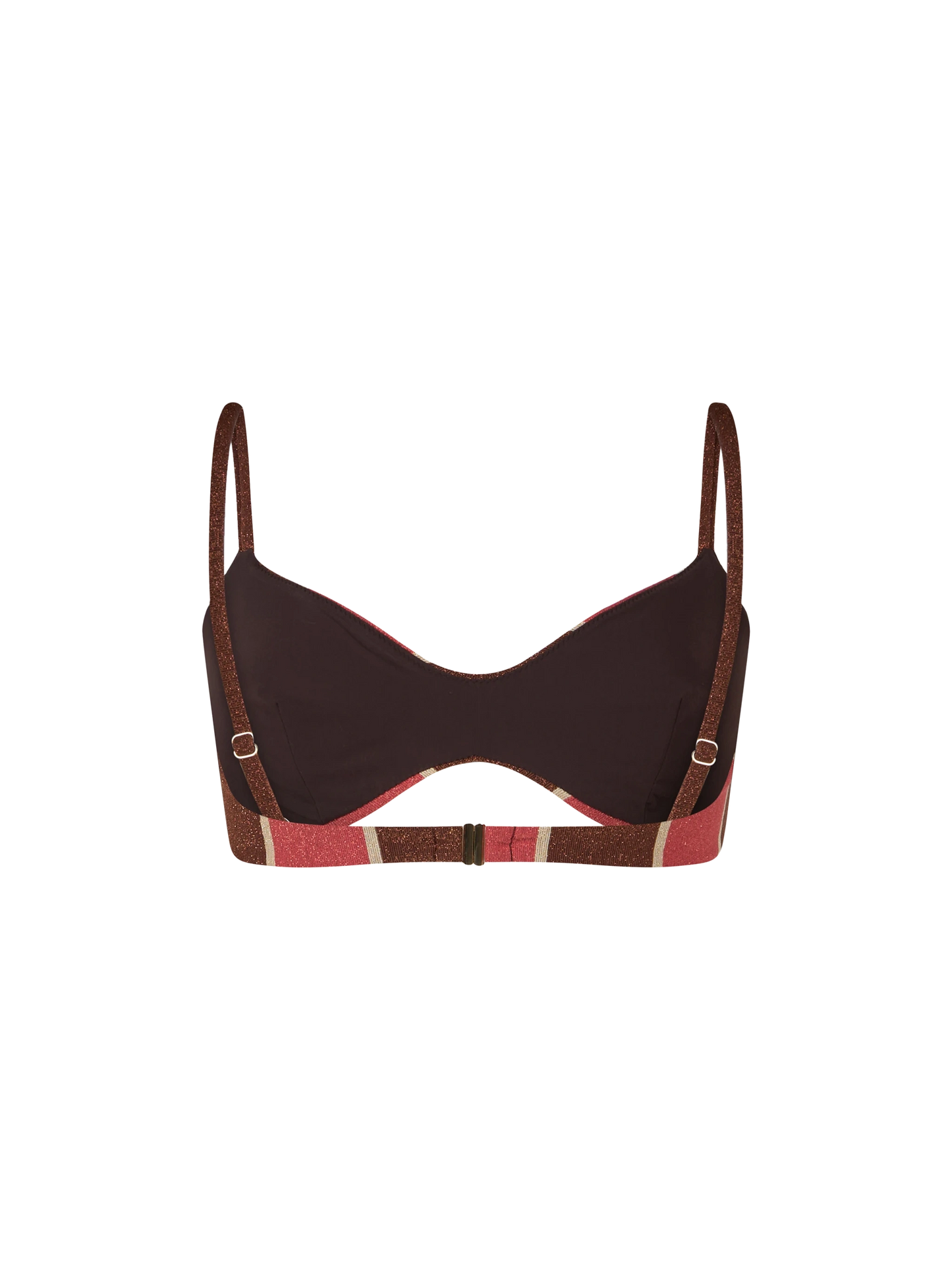 Woman striped lurex scoop bralette beach top May - MC2 Saint Barth
