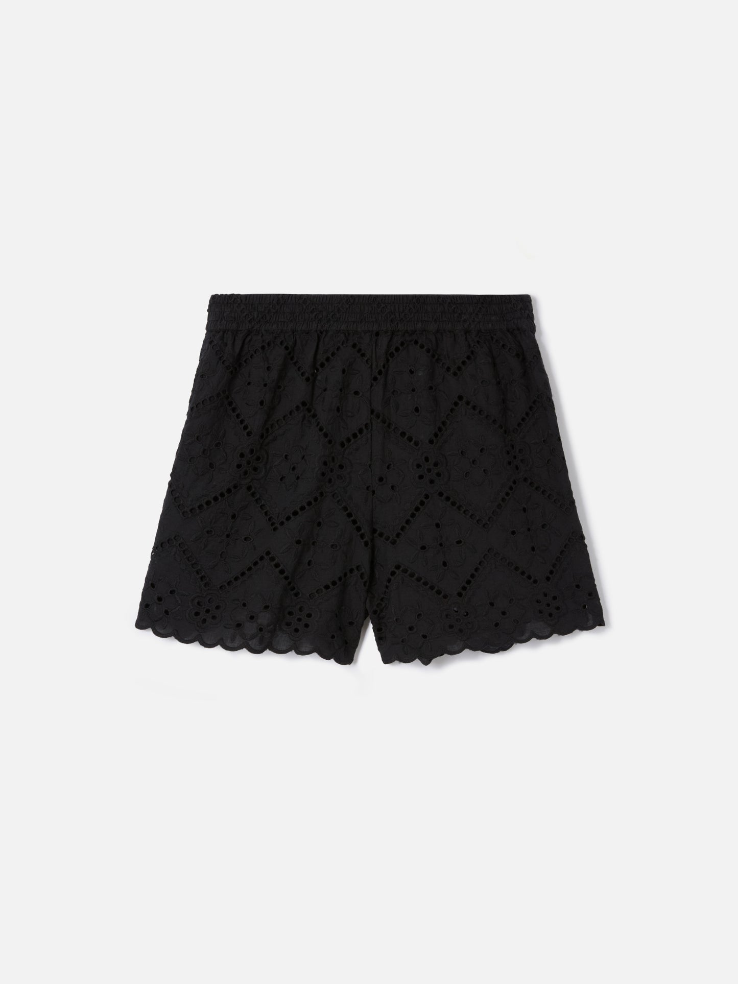 Shorts negros Meave en broderie anglaise