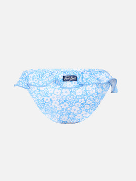 Girl ruffled swim briefs Melly with flower print - MC2 Saint Barth