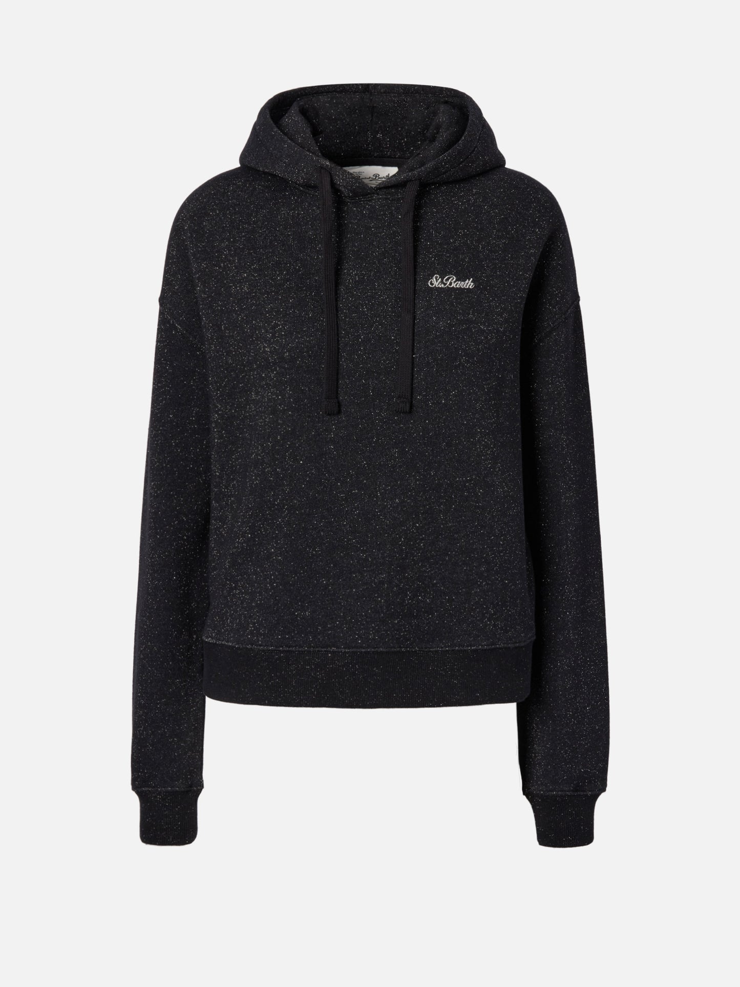 Mindy hoodie in black cotton–lurex blend