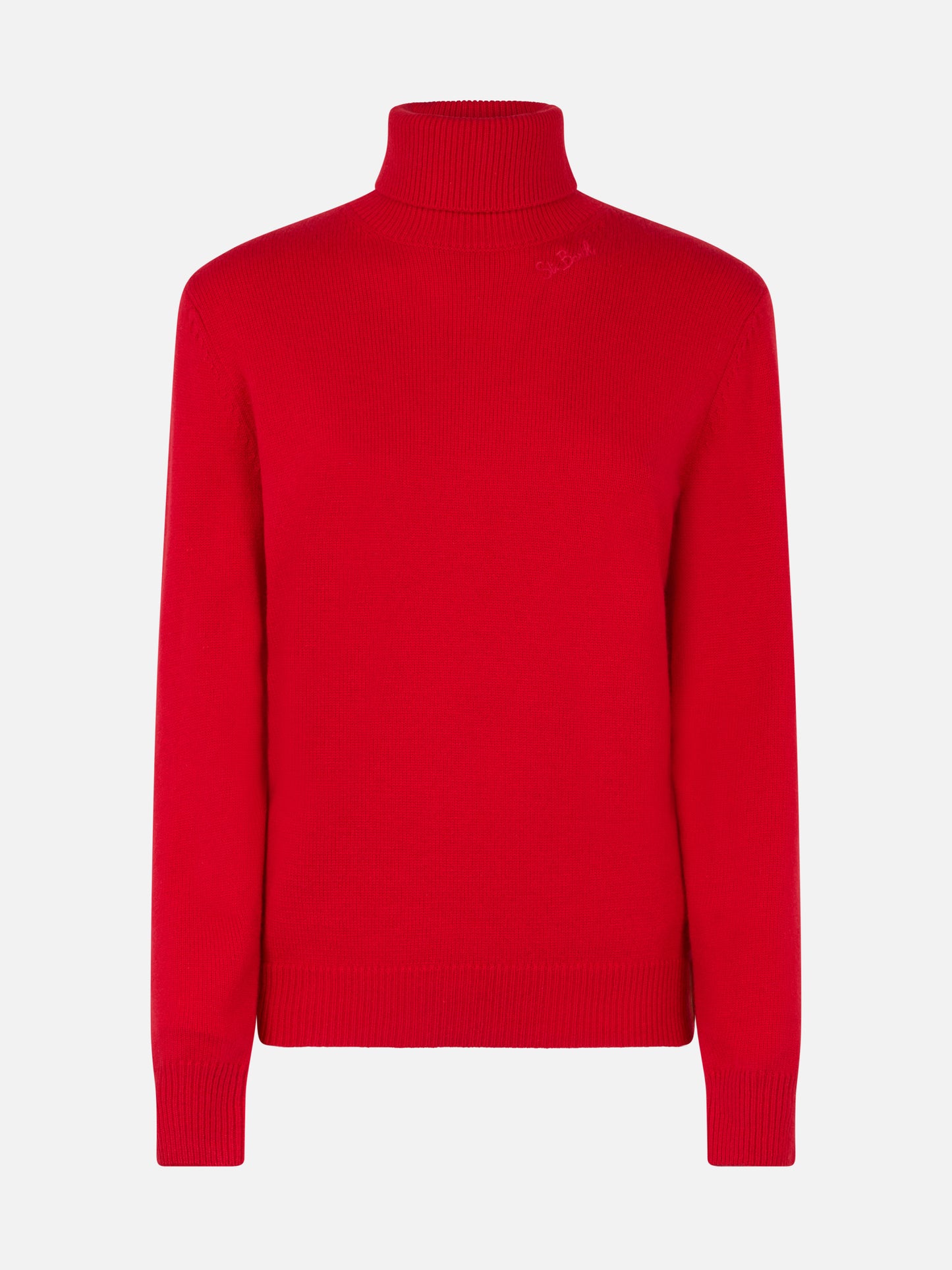 Woman red cashmere blend turtleneck sweater Moody - MC2 Saint Barth