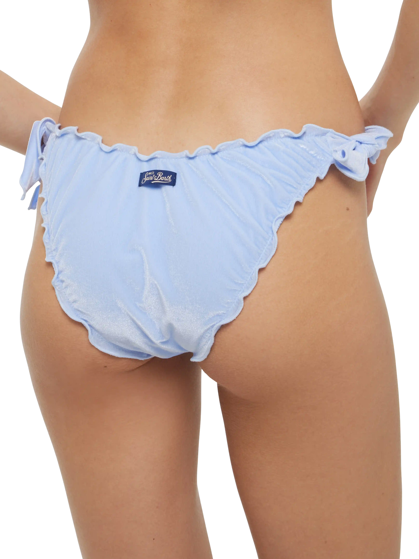 Classic triangle bikini Sagittarius Moon in light blue velvet - MC2 Saint Barth