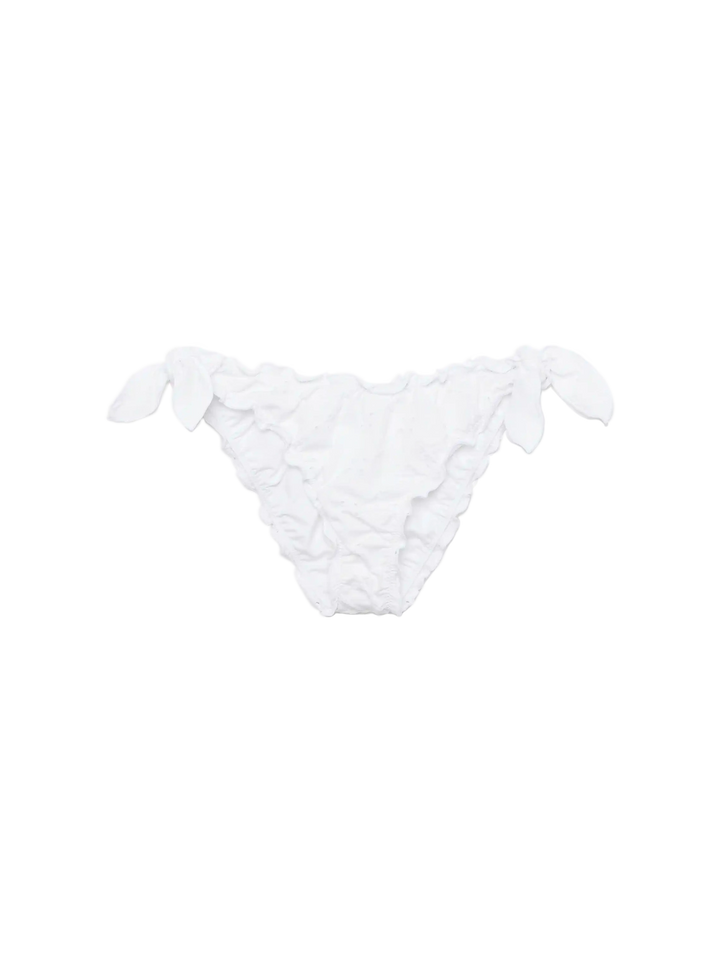 Mondweiße klassische Badehose aus Sangallo-Spitze