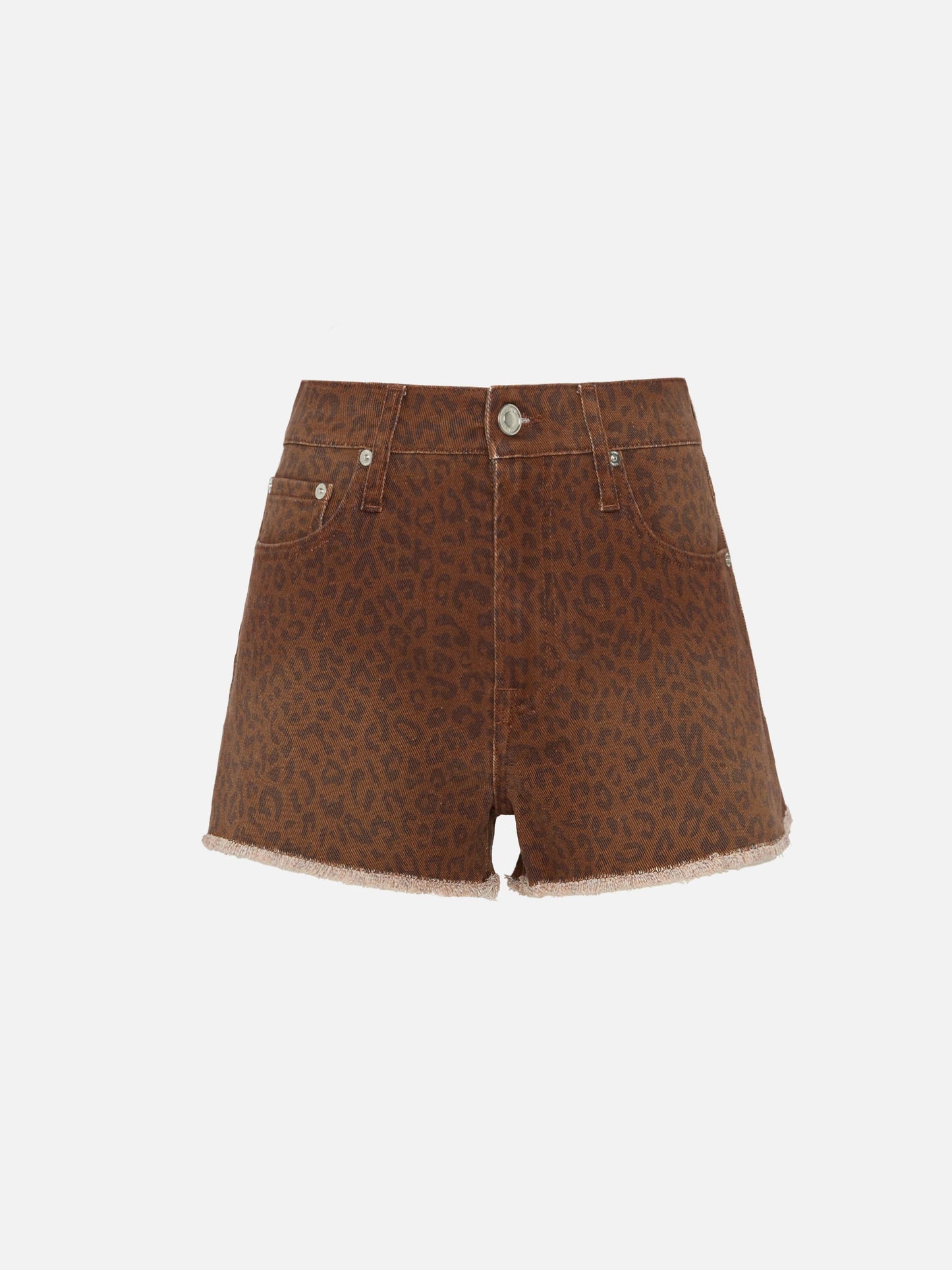 Shorts in denim con stampa animalier Musa