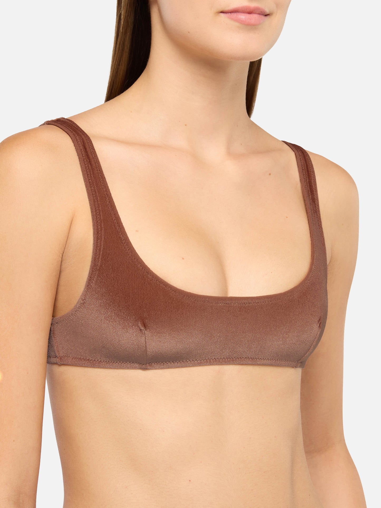 Naima camel brown velvet classic bralette top
