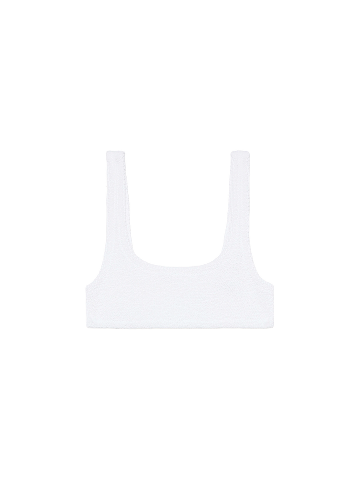 Naima white crinkle classic bralette top