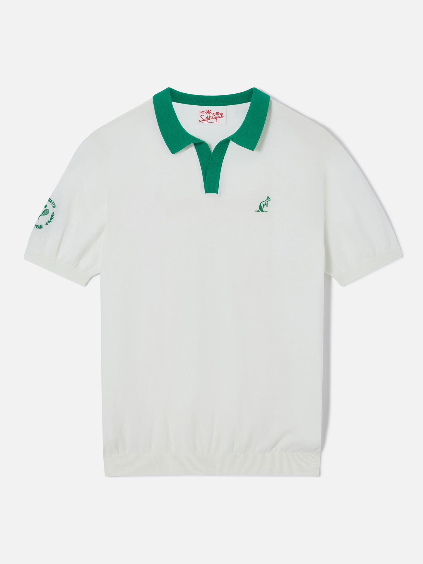 Newcombe gestricktes Poloshirt aus off-whitefarbener Baumwolle | Special Edition