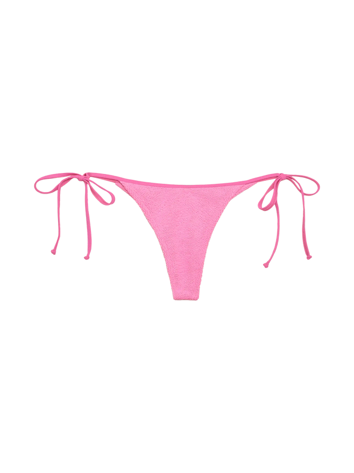 Norah – Cheeky-Badeslip in Pink mit Crinkle-Effekt