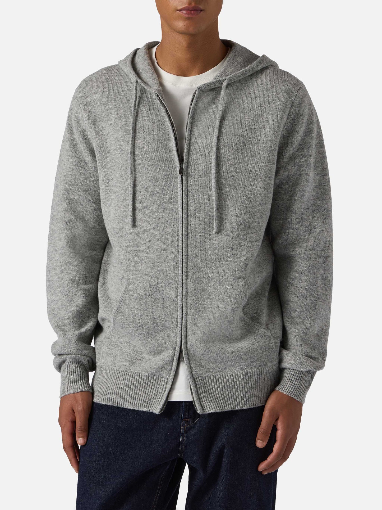 Notting lambswool hoodie in grey melange