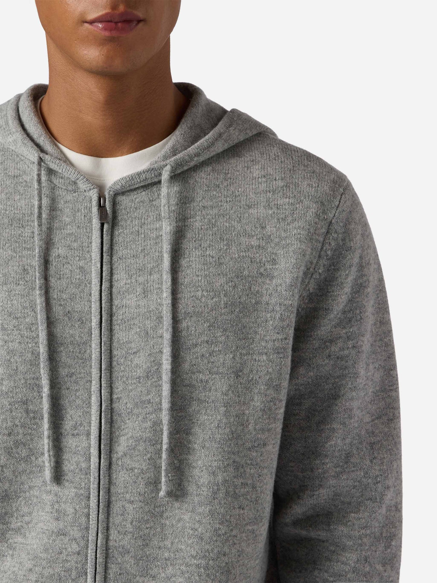 Notting lambswool hoodie in grey melange