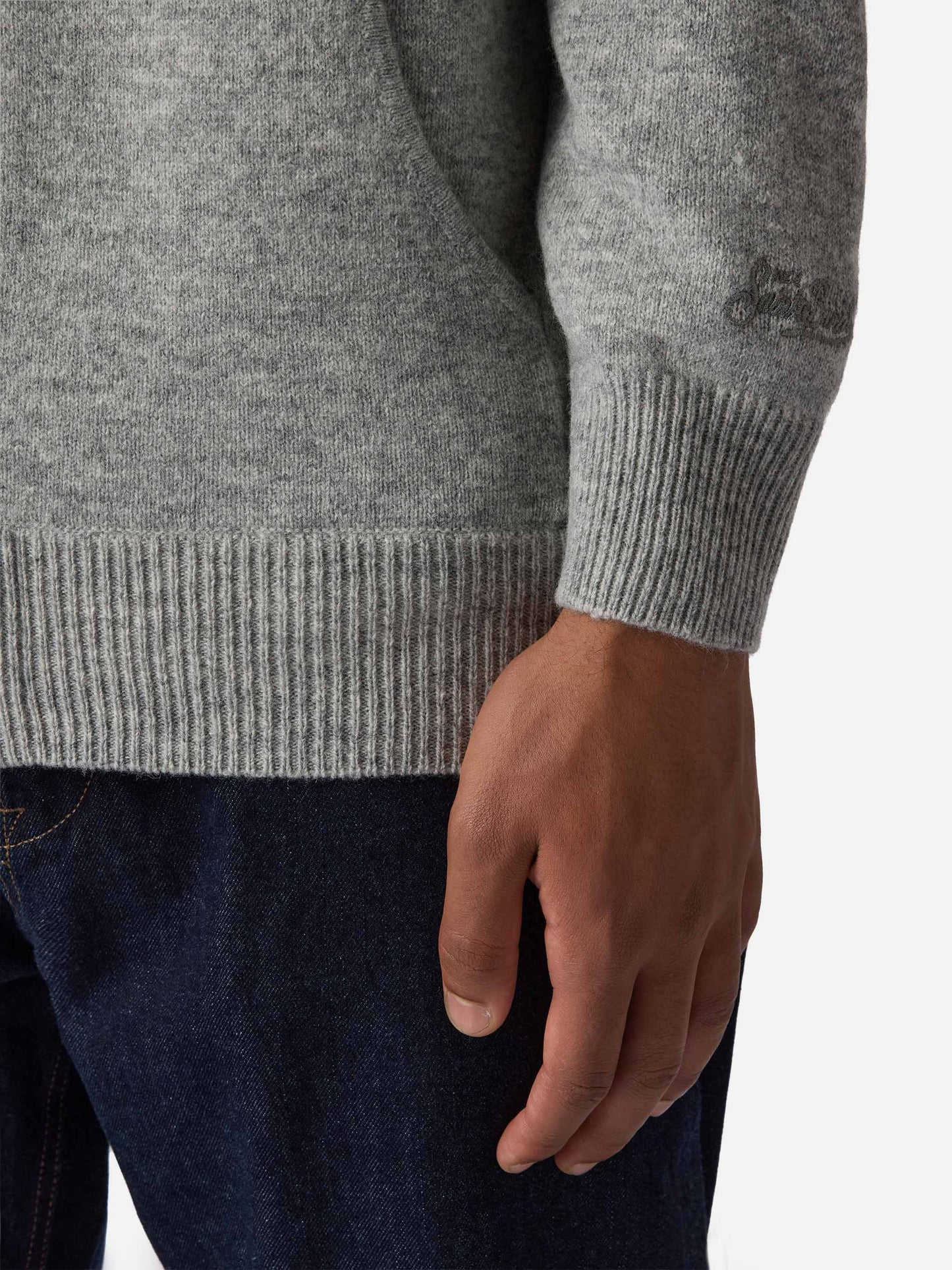 Notting lambswool hoodie in grey melange