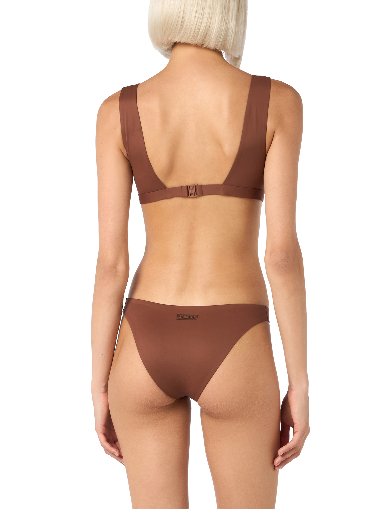 Woman brown heatsealed scooped bikini Ofelia Reanna - MC2 Saint Barth