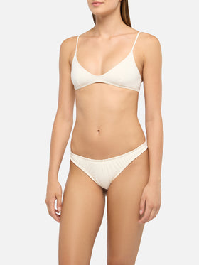Bikini a bralette scollata Paloma Nalu color crema
