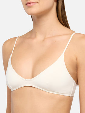 Bikini a bralette scollata Paloma Nalu color crema