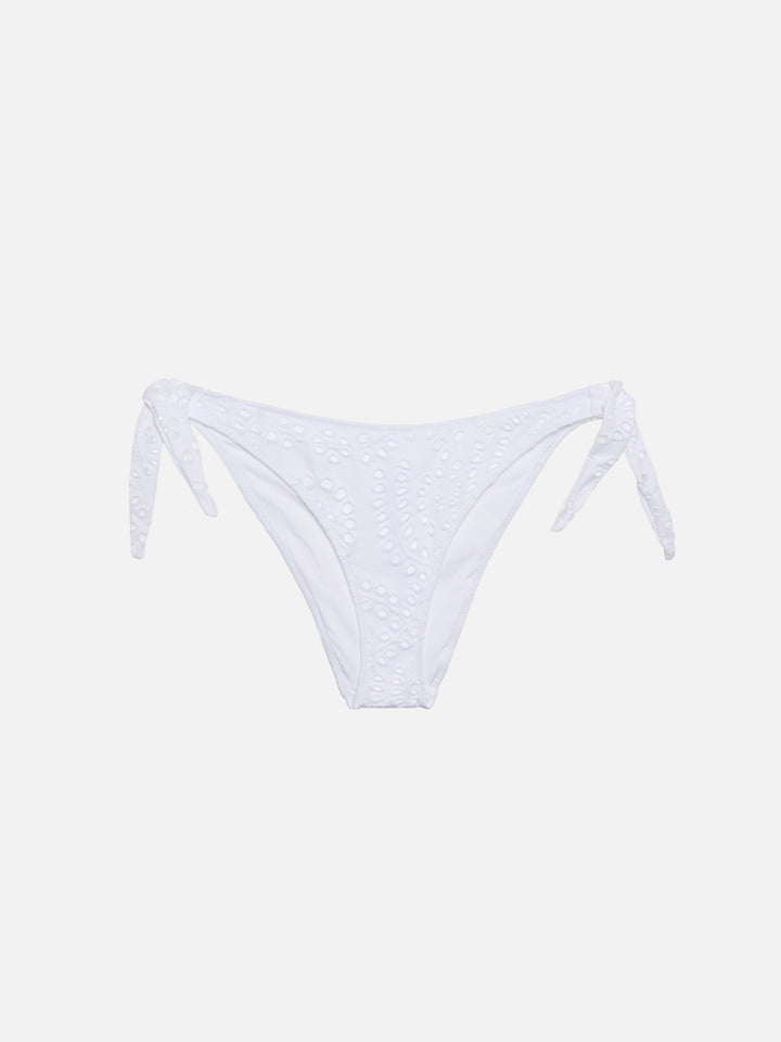 Yali – Klassische Badehose aus schwarzer Sangallo-Spitze