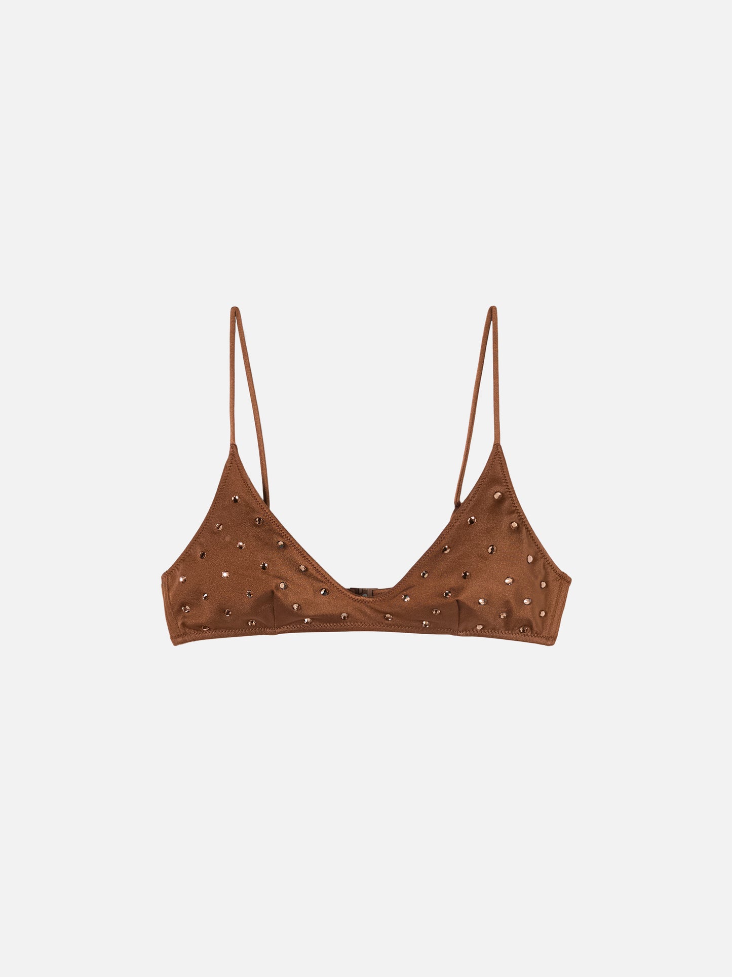 Paloma brown scoop bralette with rhinestone embellishment