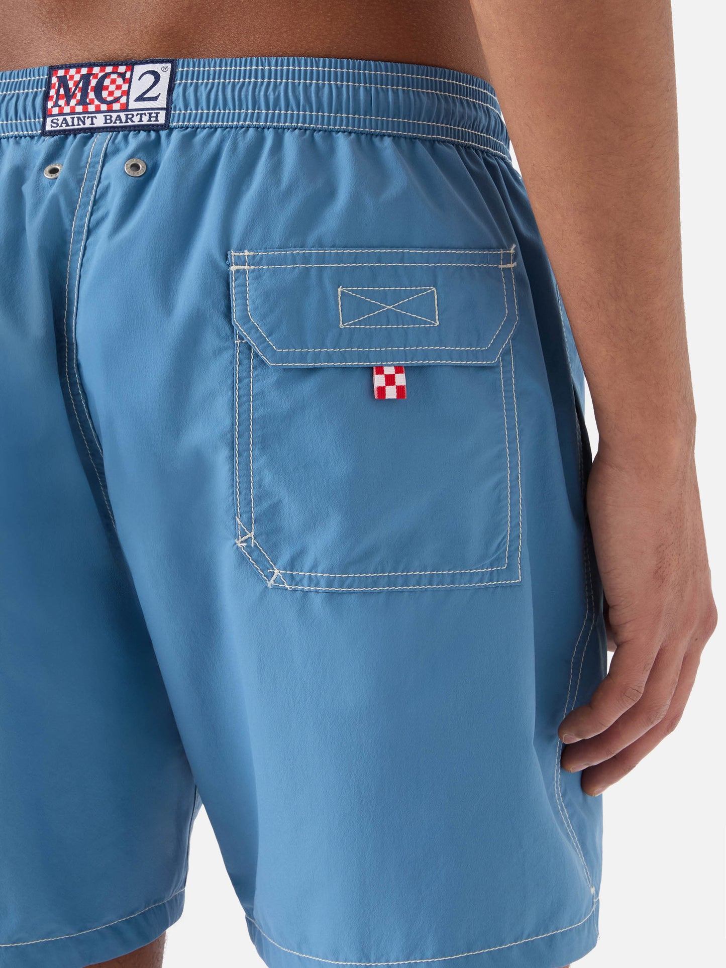 Short de bain classique Patmos en bleu poudré