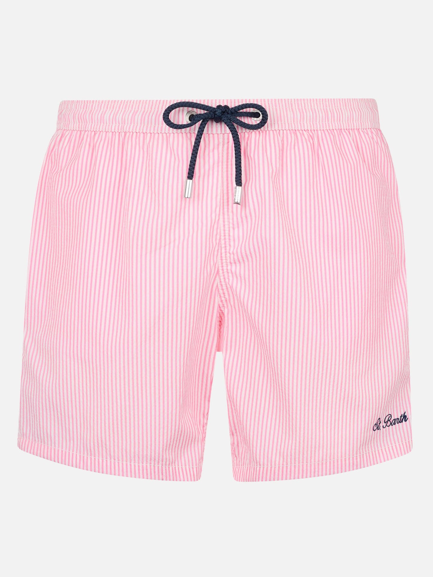 Seersucker pink striped classic light swim shorts Patmos