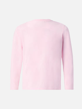 Penny long-sleeve cotton T-shirt in pink with Snoopy print and rhinestone appliqué | PEANUTS SPECIAL EDITION