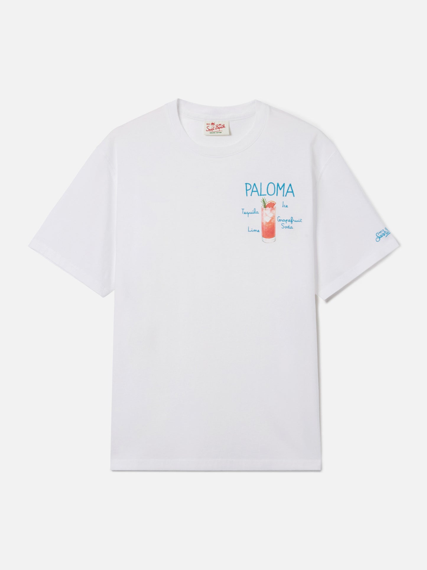 Camiseta Portofino blanca con bordado Paloma
