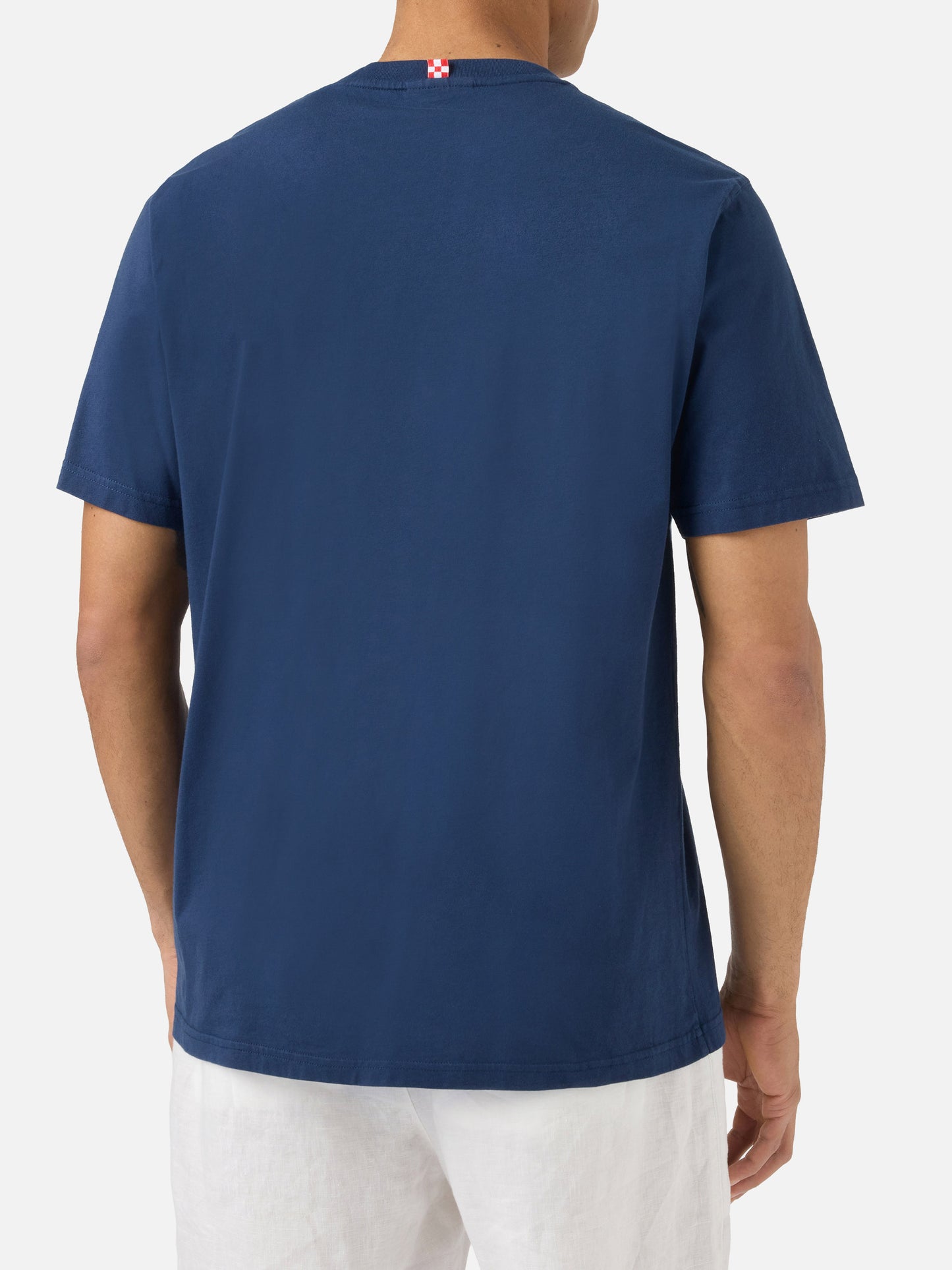 Blue Portofino T-shirt with Mi Piacciono Le Bionde embroidery