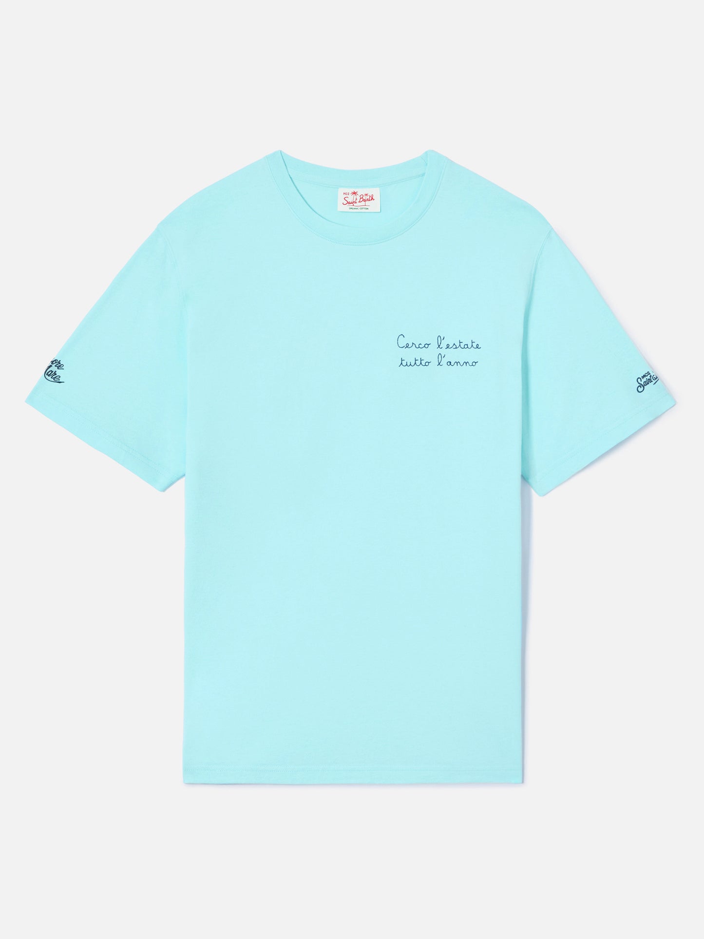T-shirt Portofino vert aqua avec broderie Cerco L'estate Tutto L'anno