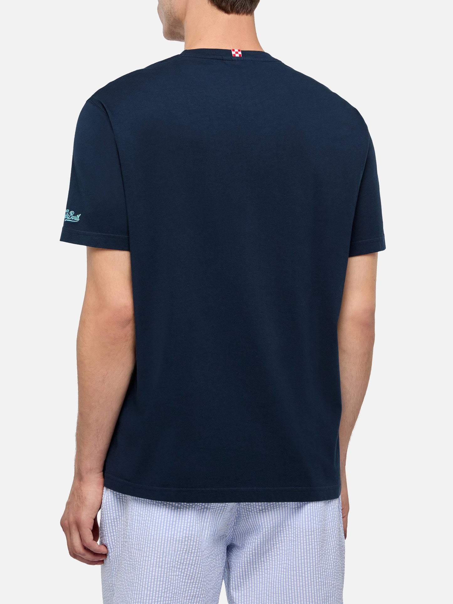 Classic fit cotton jersey t-shirt Portofino with Dondolo con il Gin embroidery - MC2 Saint Barth