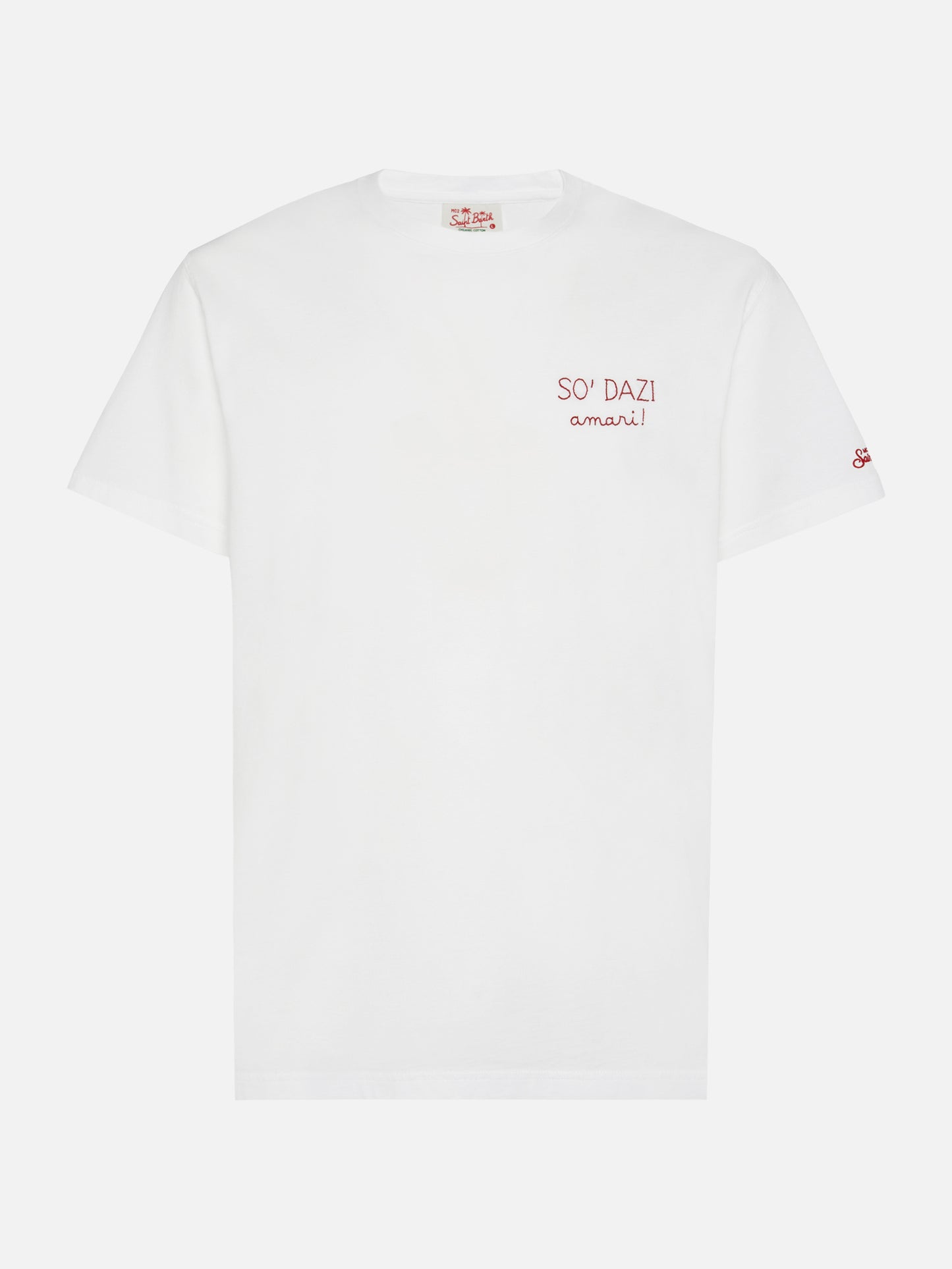 Classic fit cotton jersey t-shirt Portofino with Dazi Amari embroidery