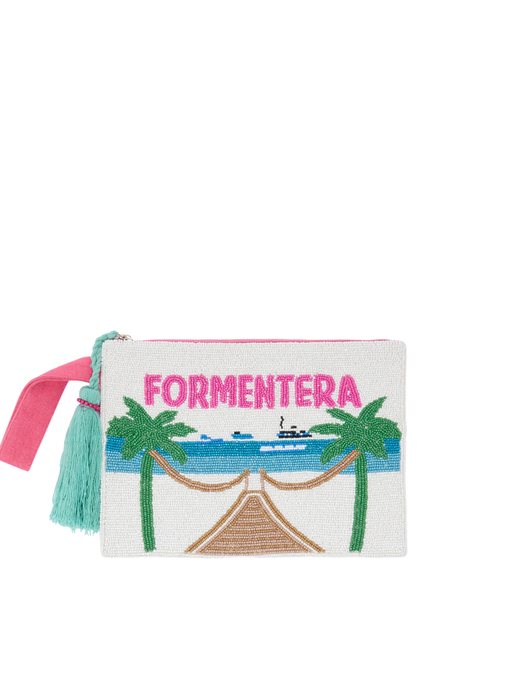 Perlenbeutel mit Formentera-Perlenpostkarte